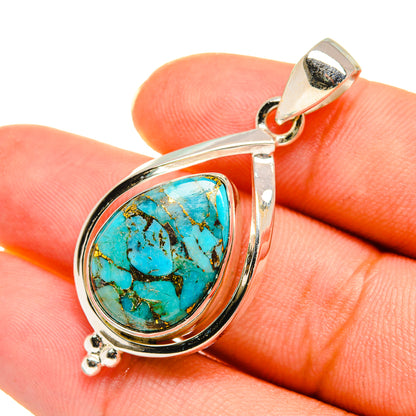 Blue Copper Composite Turquoise Pendants handcrafted by Ana Silver Co - PD8212