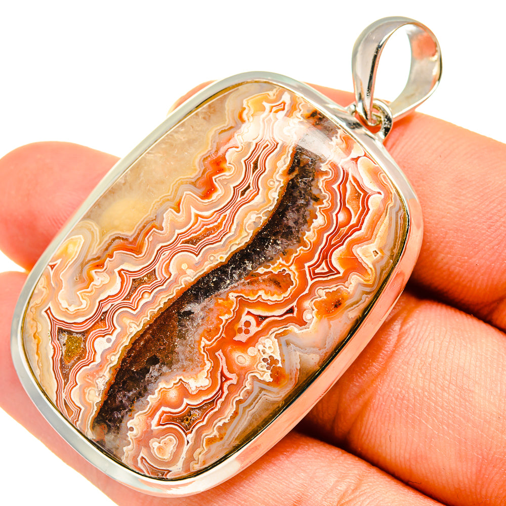 Crazy Lace Agate Pendants handcrafted by Ana Silver Co - PD8247