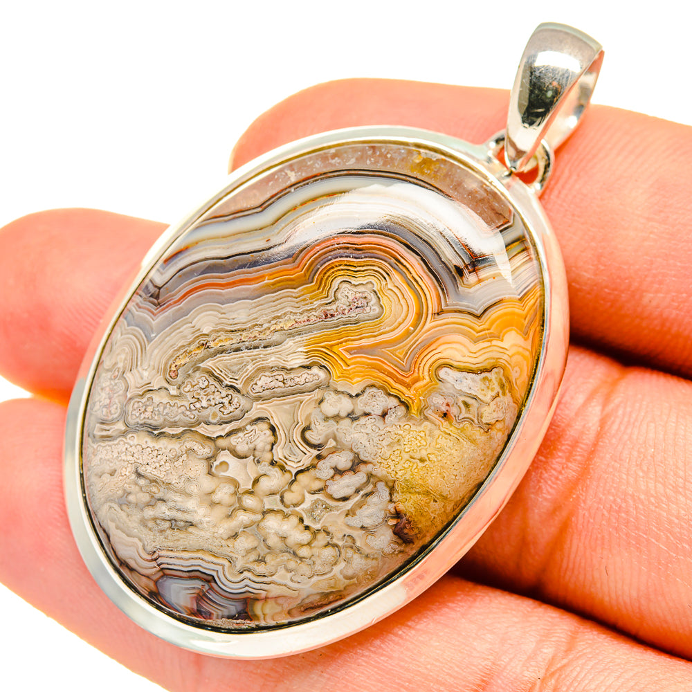 Laguna Lace Agate Pendants handcrafted by Ana Silver Co - PD8267