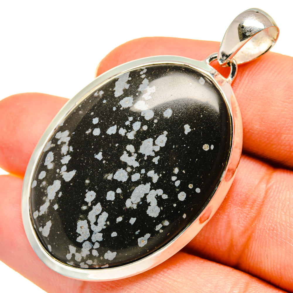 Snowflake Obsidian Pendants handcrafted by Ana Silver Co - PD8268