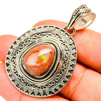 Mexican Fire Opal Pendants handcrafted by Ana Silver Co - PD8292