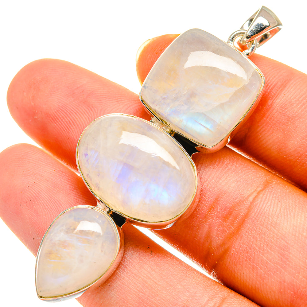 Rainbow Moonstone Pendants handcrafted by Ana Silver Co - PD8327