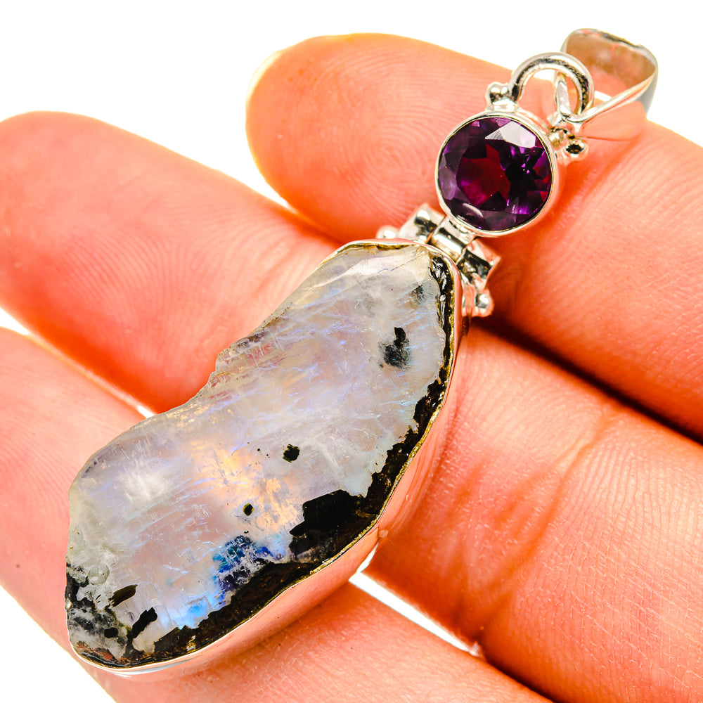 Rainbow Moonstone Pendants handcrafted by Ana Silver Co - PD8328
