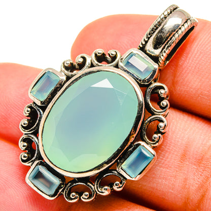 Aqua Chalcedony Pendants handcrafted by Ana Silver Co - PD8341