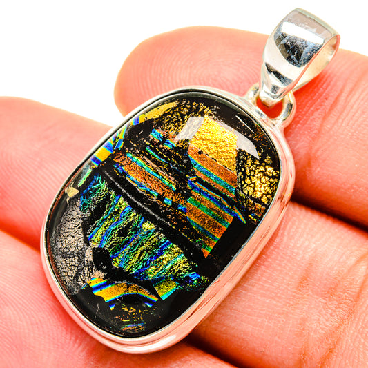 Dichroic Glass Pendants handcrafted by Ana Silver Co - PD8350