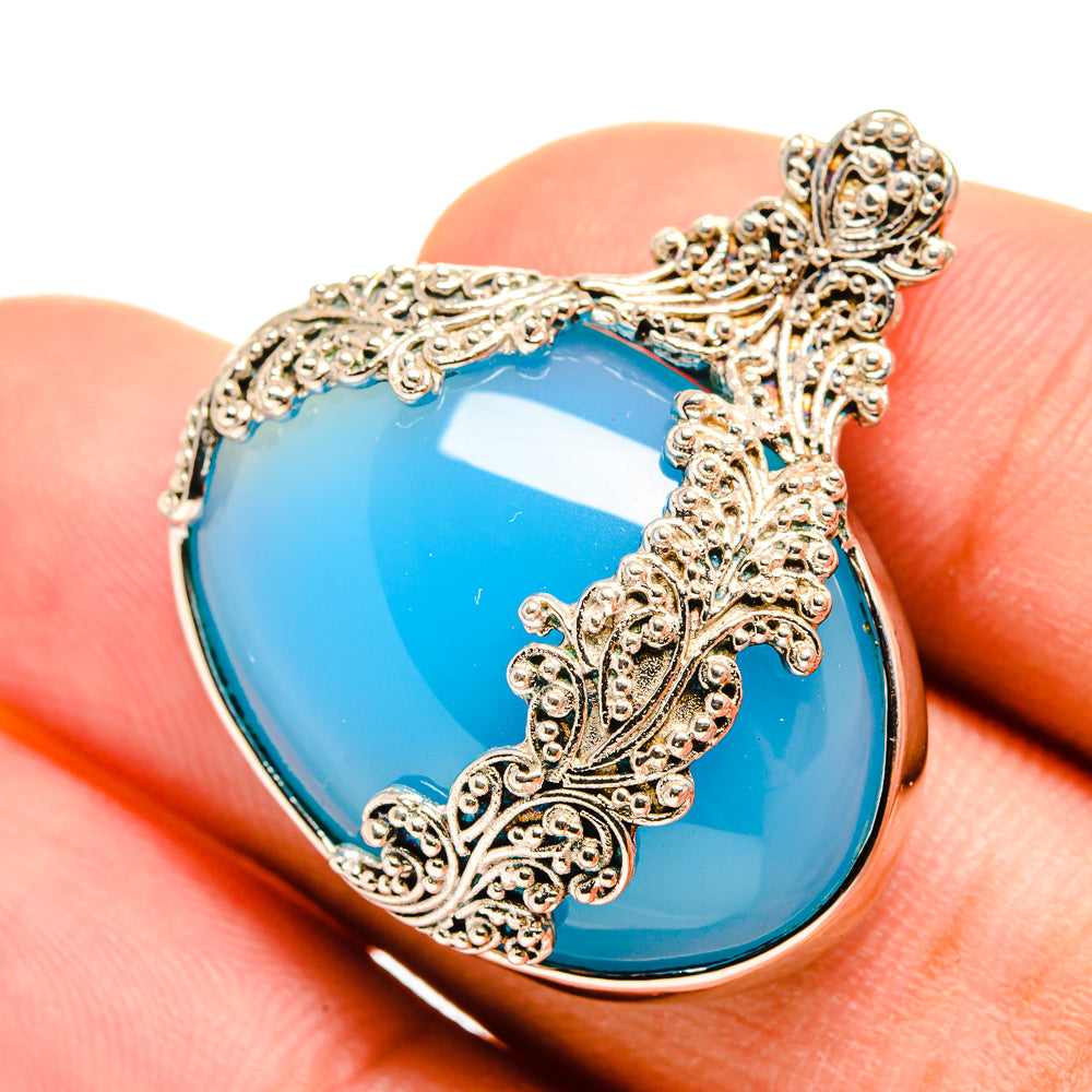 Aqua Chalcedony Pendants handcrafted by Ana Silver Co - PD8359