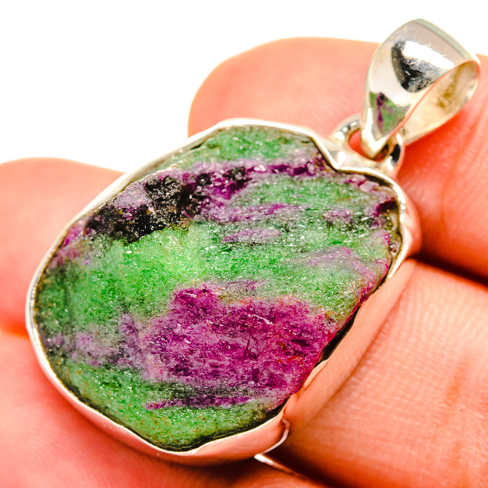 Ruby Zoisite Pendants handcrafted by Ana Silver Co - PD8367
