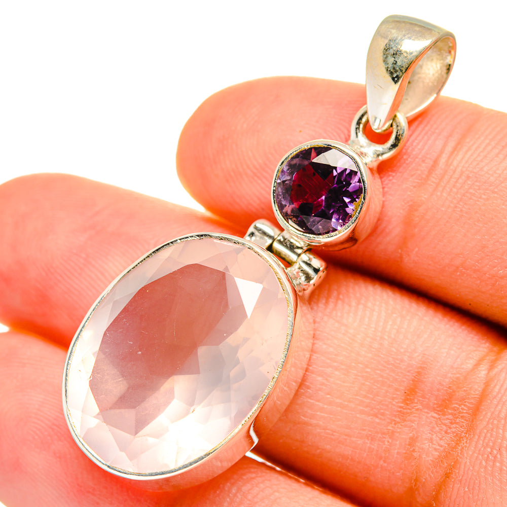 Rose Quartz Pendants handcrafted by Ana Silver Co - PD8403