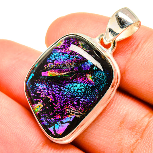 Dichroic Glass Pendants handcrafted by Ana Silver Co - PD8417