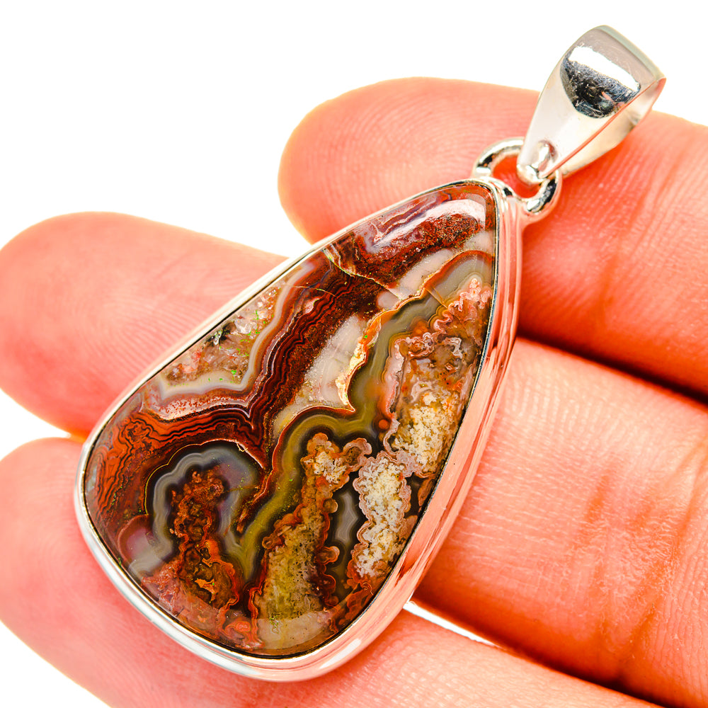 Crazy Lace Agate Pendants handcrafted by Ana Silver Co - PD8433