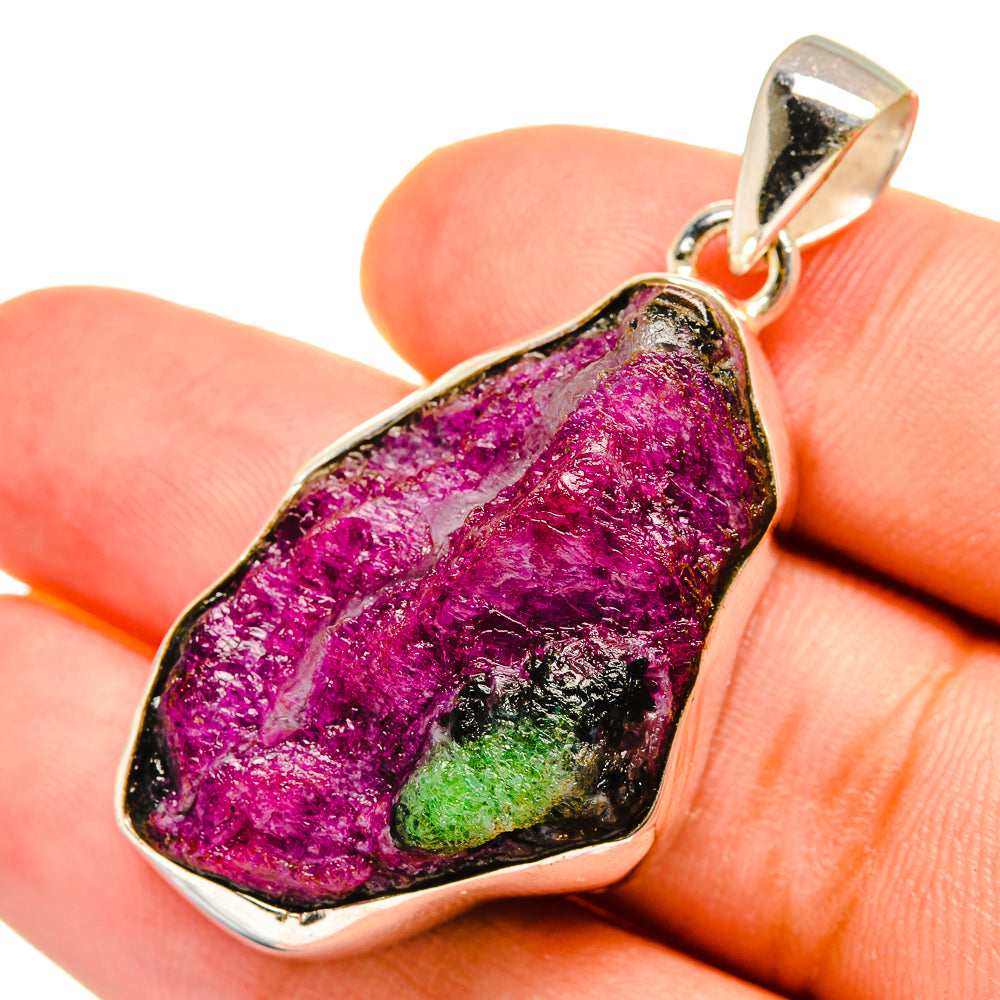 Ruby Zoisite Pendants handcrafted by Ana Silver Co - PD8466