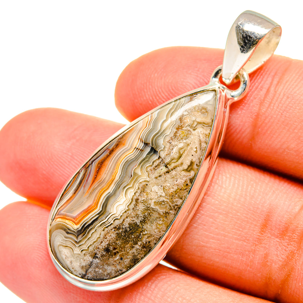 Laguna Lace Agate Pendants handcrafted by Ana Silver Co - PD8472