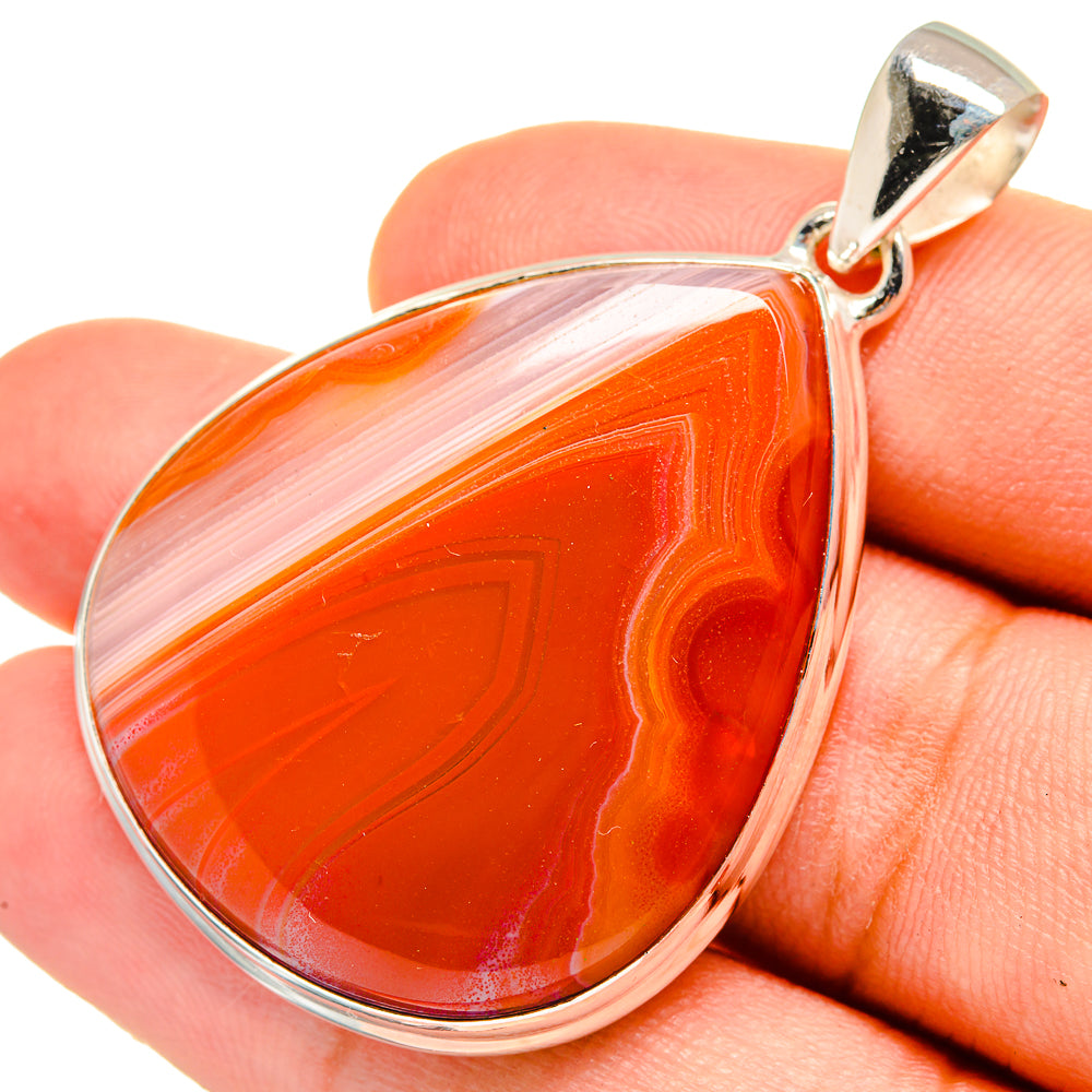 Orange Botswana Agate Pendants handcrafted by Ana Silver Co - PD8503