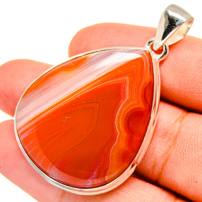 Orange Botswana Agate Pendants handcrafted by Ana Silver Co - PD8503