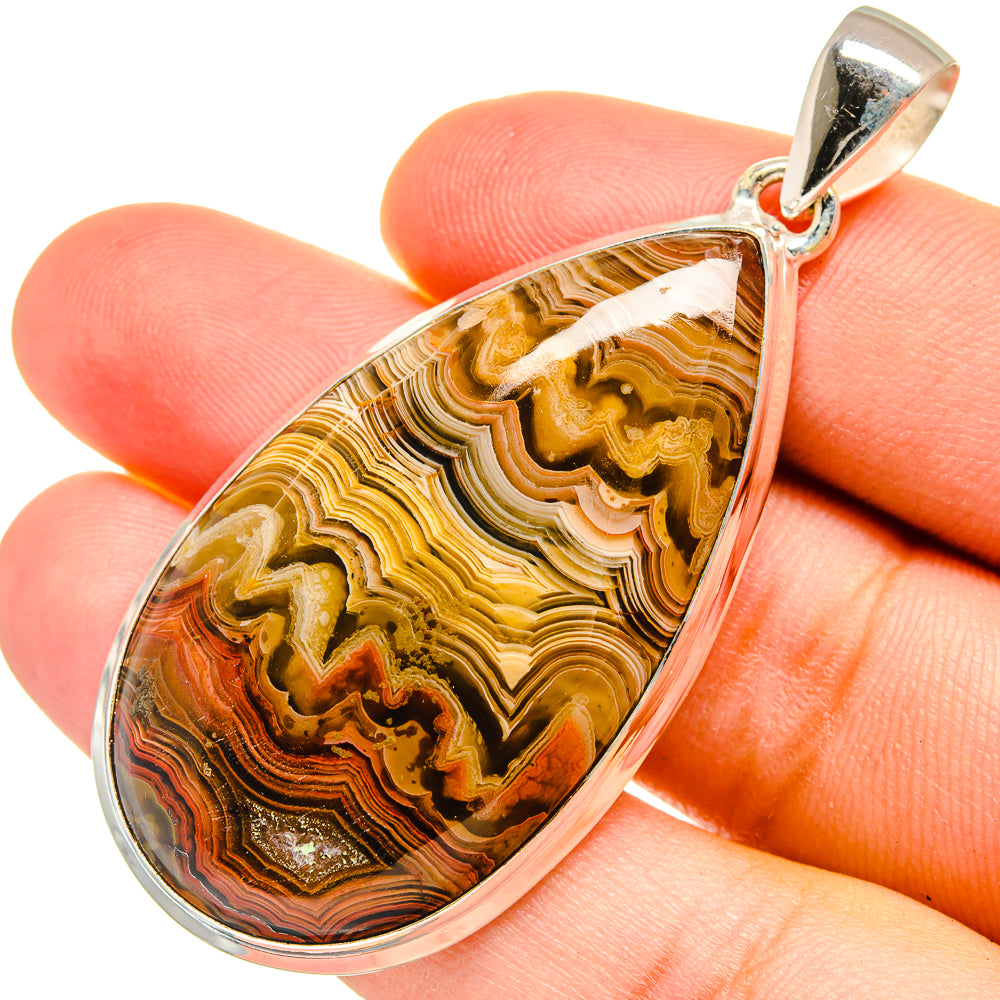 Crazy Lace Agate Pendants handcrafted by Ana Silver Co - PD8518