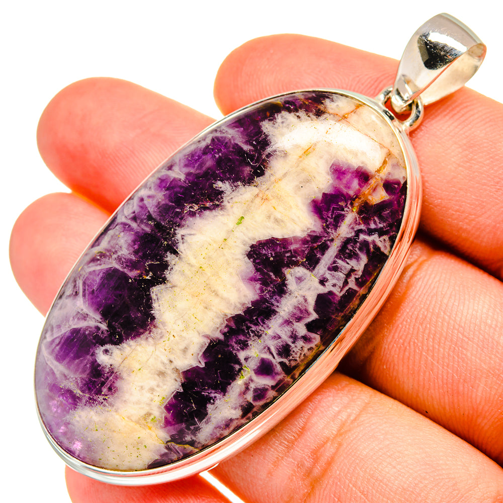 Chevron Amethyst Pendants handcrafted by Ana Silver Co - PD8521