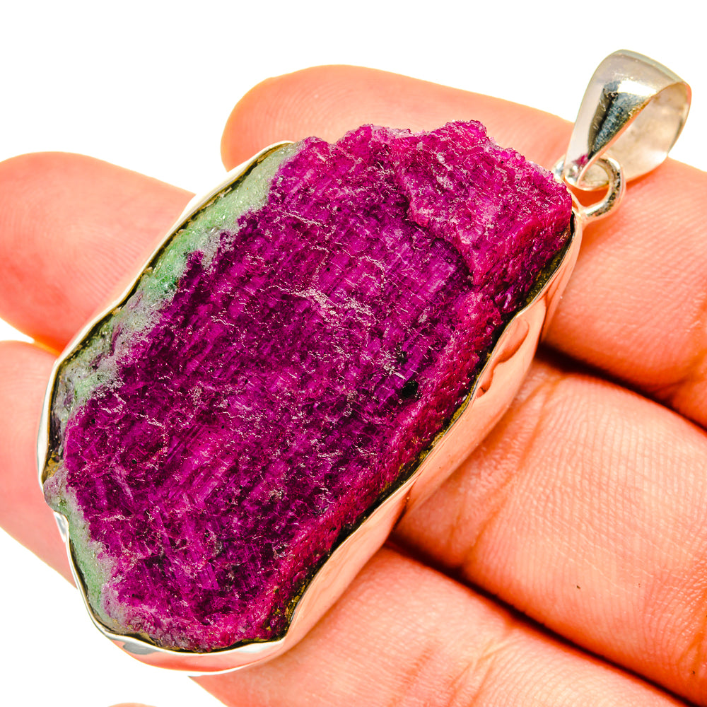 Ruby Zoisite Pendants handcrafted by Ana Silver Co - PD8531