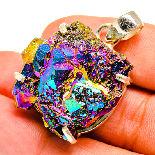 Titanium Sunshine Druzy Pendants handcrafted by Ana Silver Co - PD8534