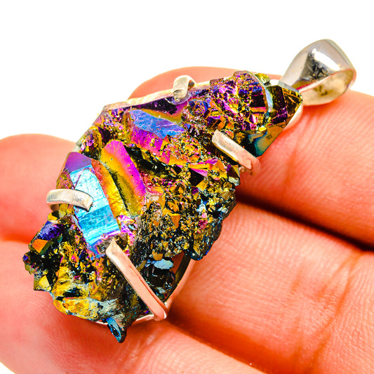 Titanium Sunshine Druzy Pendants handcrafted by Ana Silver Co - PD8535