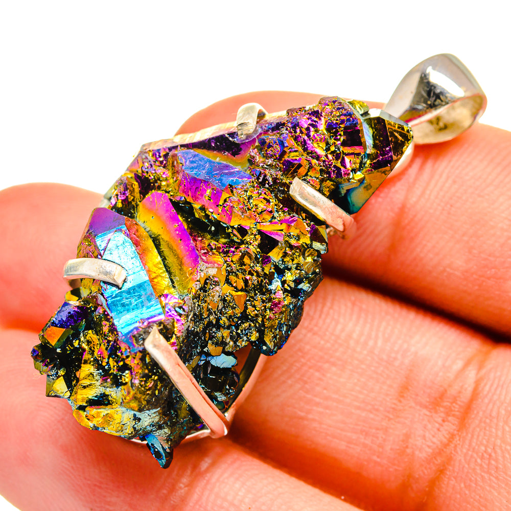 Titanium Sunshine Druzy Pendants handcrafted by Ana Silver Co - PD8535