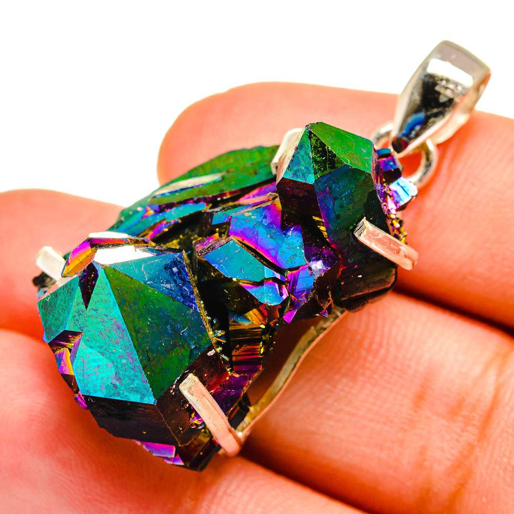 Titanium Sunshine Druzy Pendants handcrafted by Ana Silver Co - PD8536