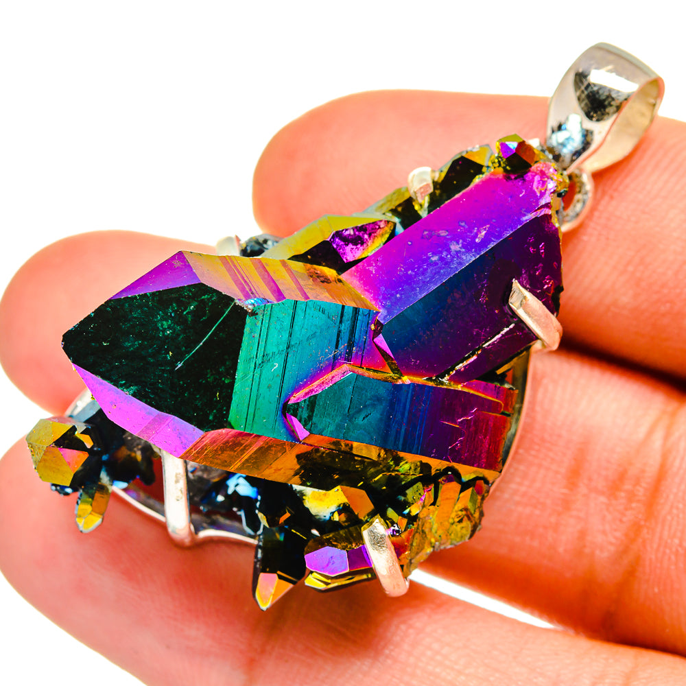 Titanium Sunshine Druzy Pendants handcrafted by Ana Silver Co - PD8537