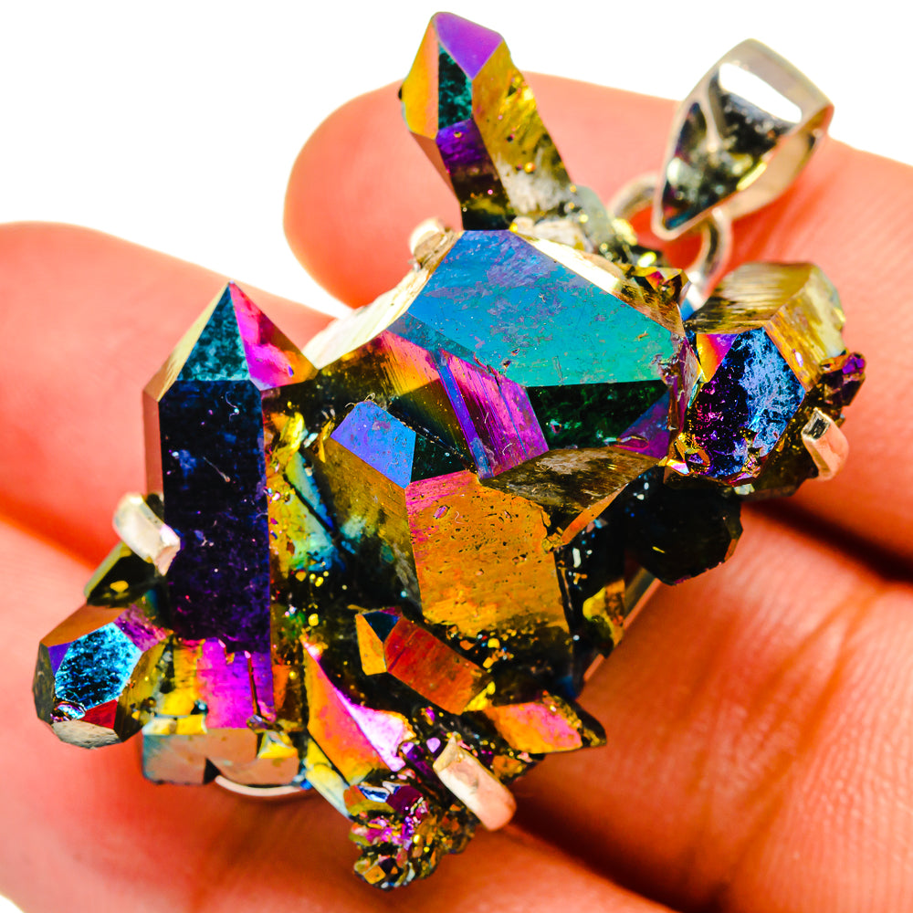 Titanium Sunshine Druzy Pendants handcrafted by Ana Silver Co - PD8538