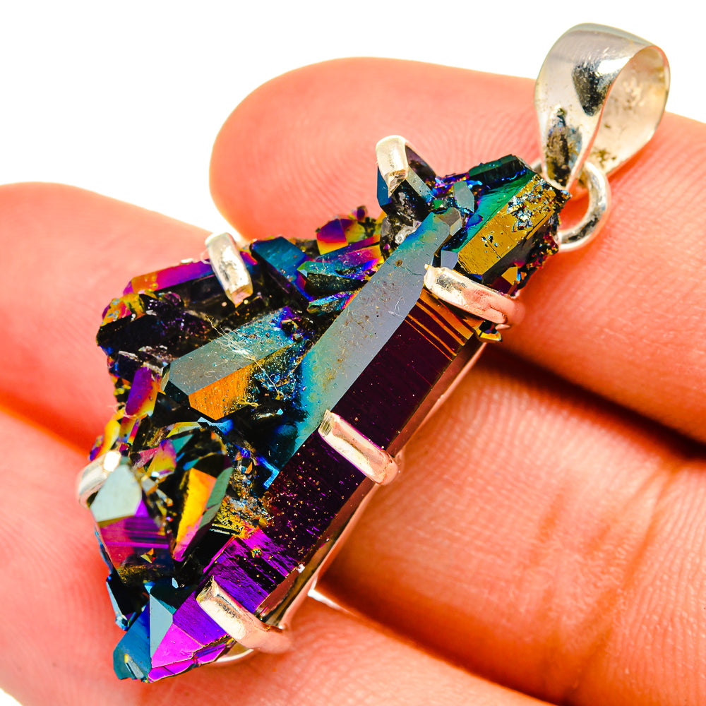 Titanium Sunshine Druzy Pendants handcrafted by Ana Silver Co - PD8539