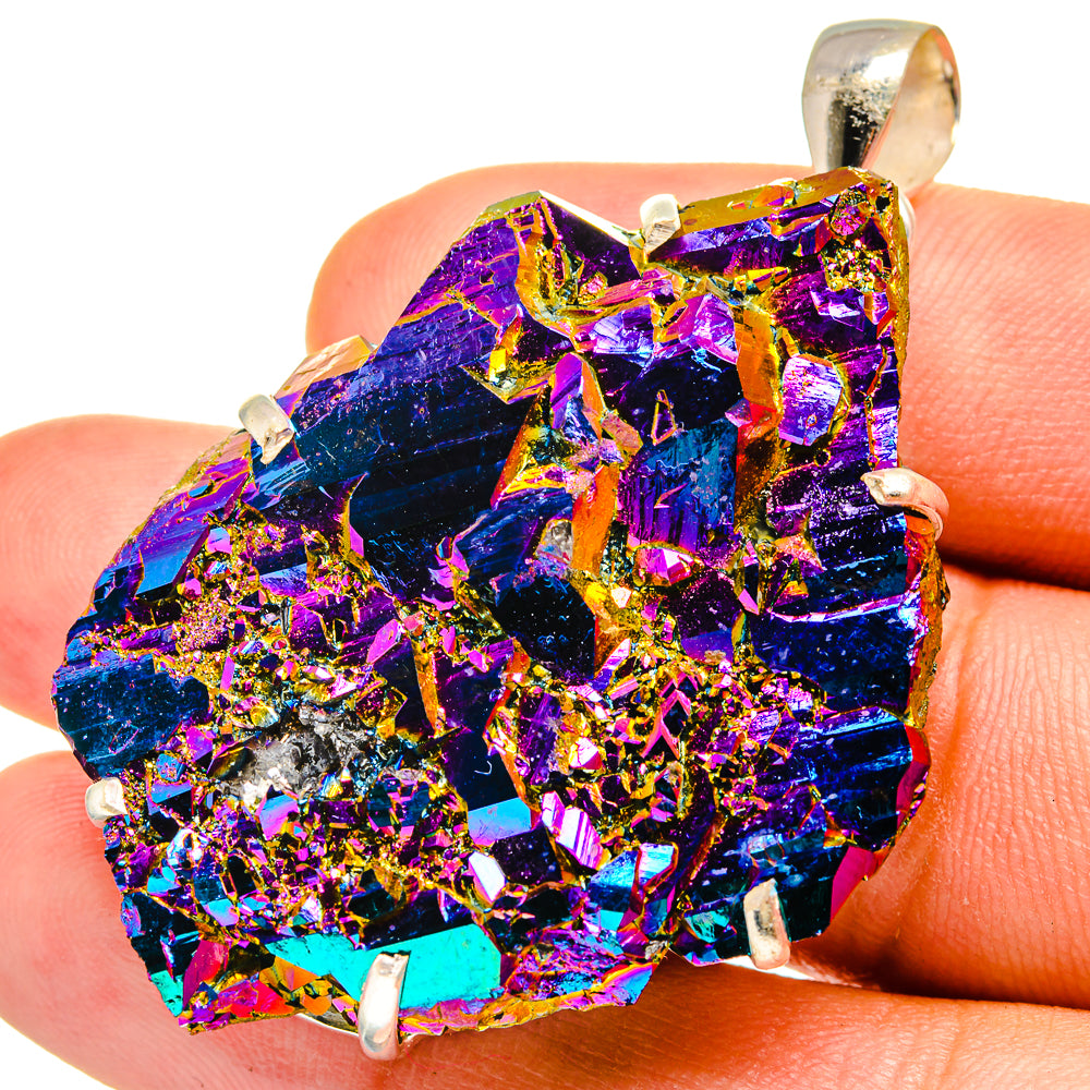 Titanium Sunshine Druzy Pendants handcrafted by Ana Silver Co - PD8541