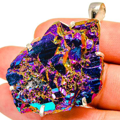 Titanium Sunshine Druzy Pendants handcrafted by Ana Silver Co - PD8541