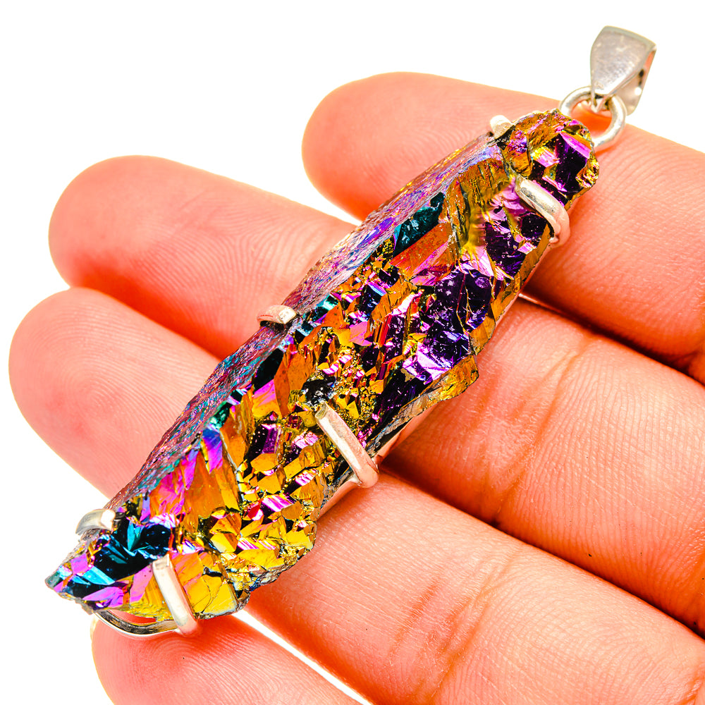 Titanium Sunshine Druzy Pendants handcrafted by Ana Silver Co - PD8542