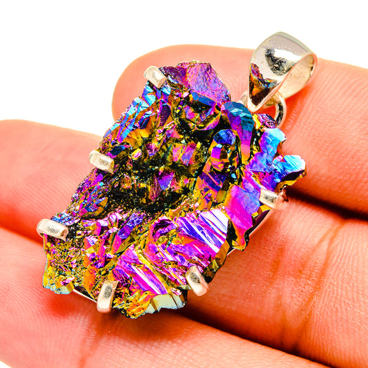 Titanium Sunshine Druzy Pendants handcrafted by Ana Silver Co - PD8544
