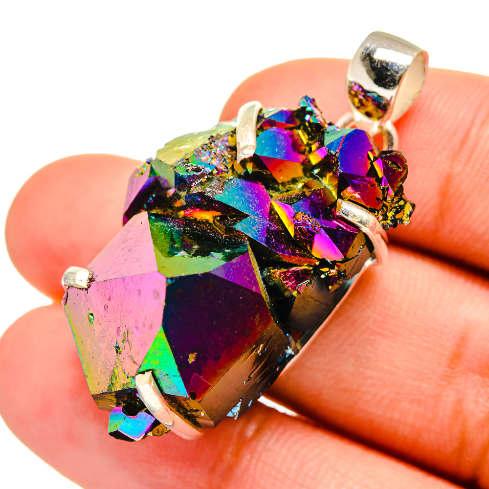 Titanium Sunshine Druzy Pendants handcrafted by Ana Silver Co - PD8545