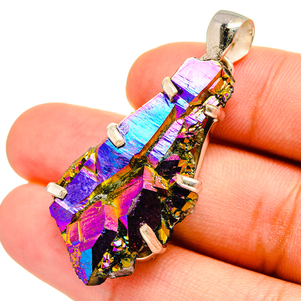 Titanium Sunshine Druzy Pendants handcrafted by Ana Silver Co - PD8546