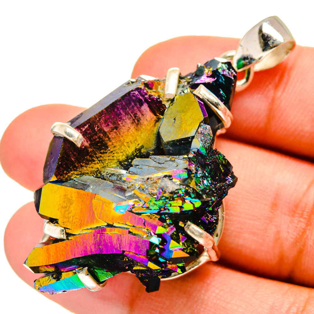 Titanium Sunshine Druzy Pendants handcrafted by Ana Silver Co - PD8547