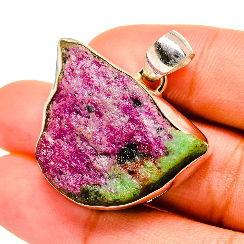Ruby Zoisite Pendants handcrafted by Ana Silver Co - PD8551