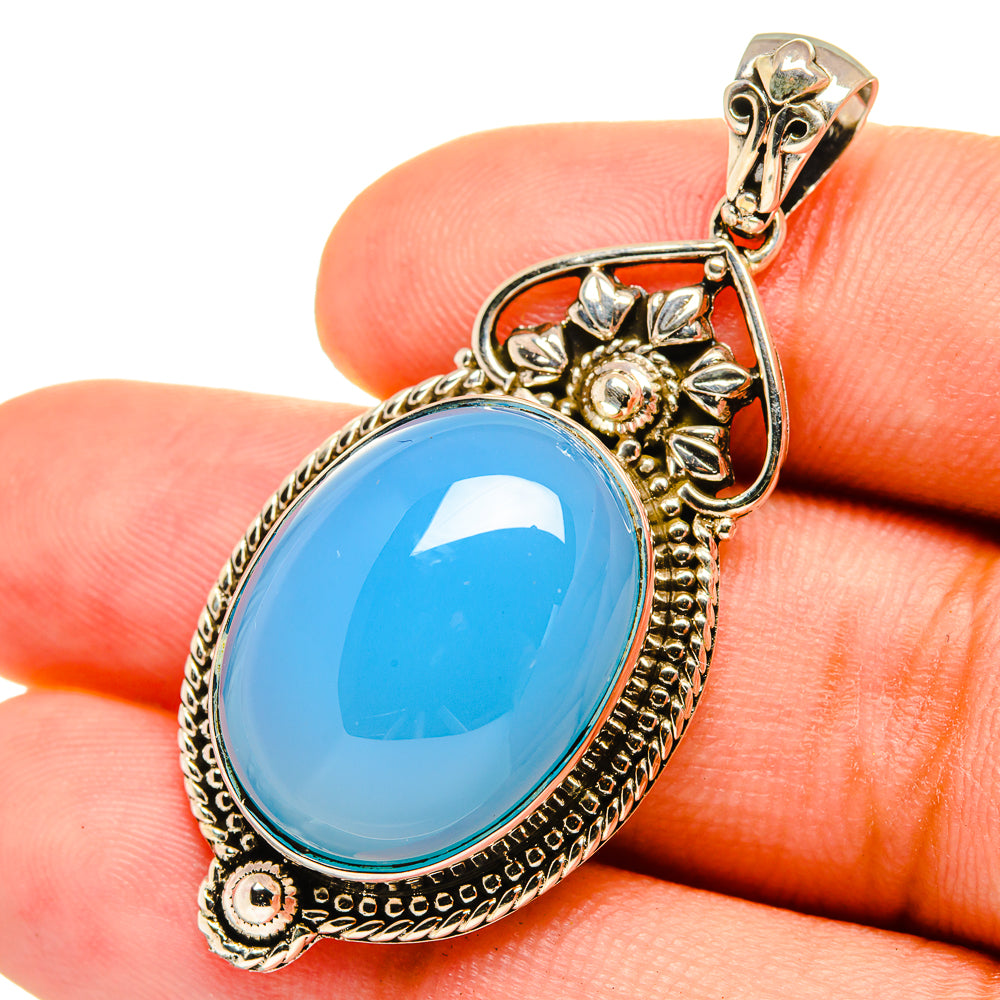Aqua Chalcedony Pendants handcrafted by Ana Silver Co - PD8605