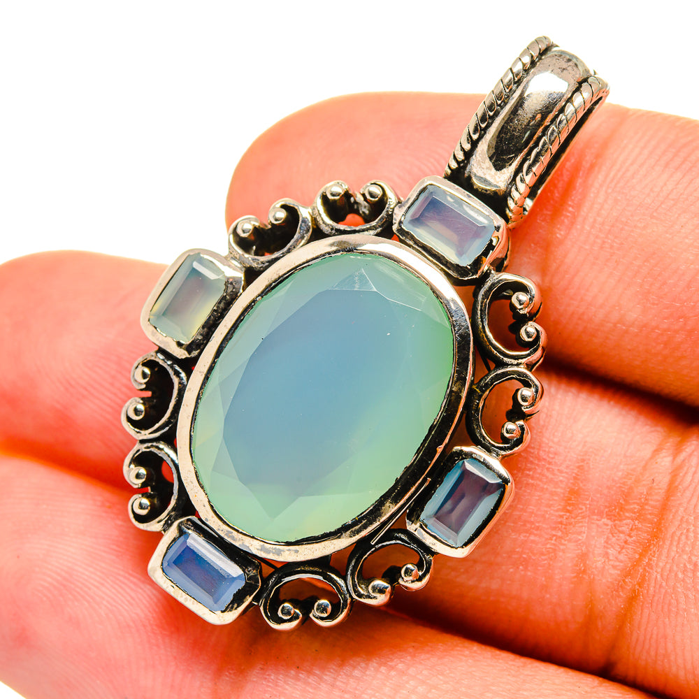 Aqua Chalcedony Pendants handcrafted by Ana Silver Co - PD8606