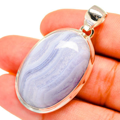 Blue Lace Agate Pendants handcrafted by Ana Silver Co - PD8661