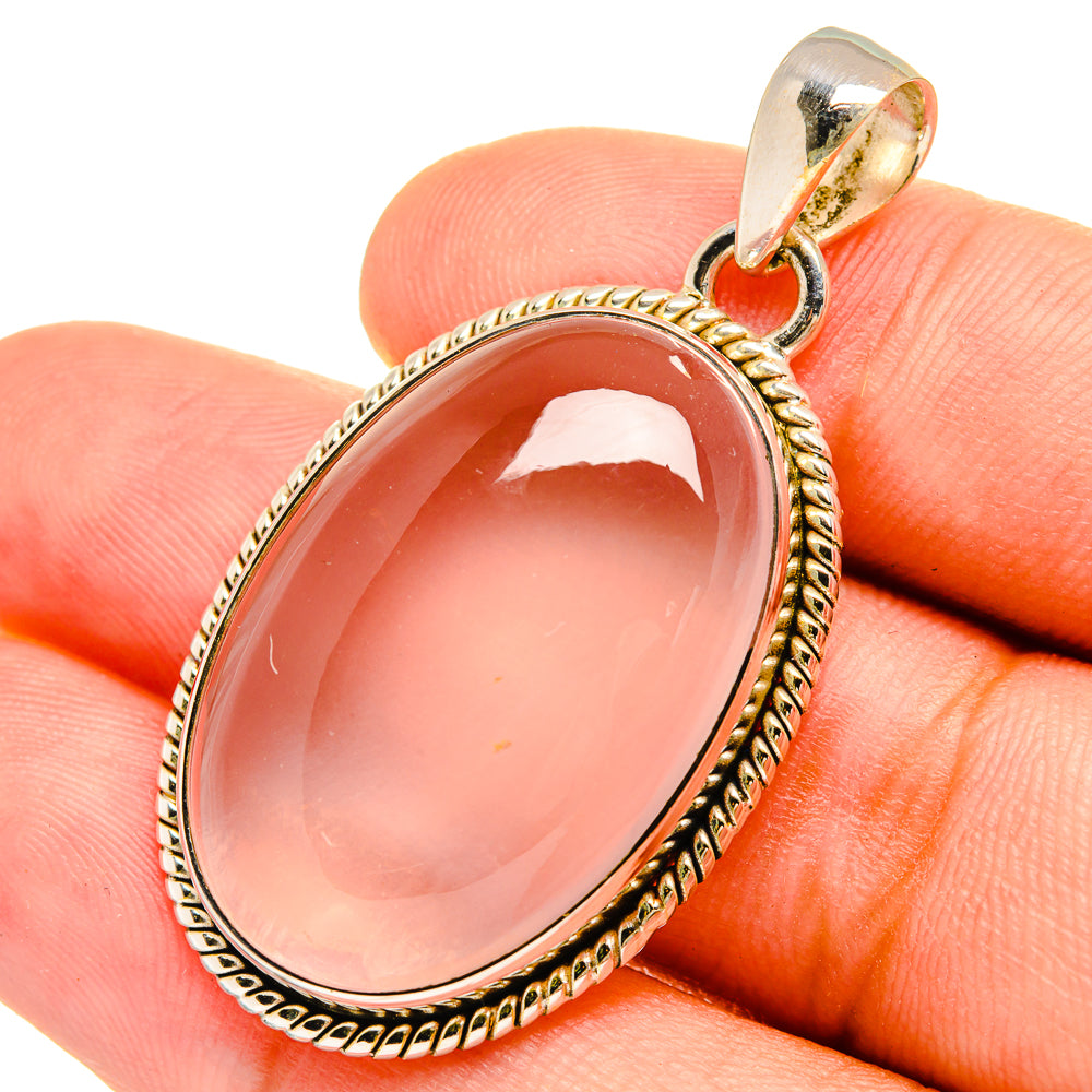 Rose Quartz Pendants handcrafted by Ana Silver Co - PD8665
