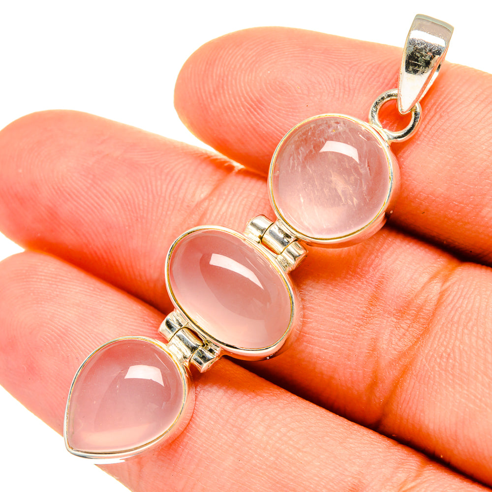 Rose Quartz Pendants handcrafted by Ana Silver Co - PD8670