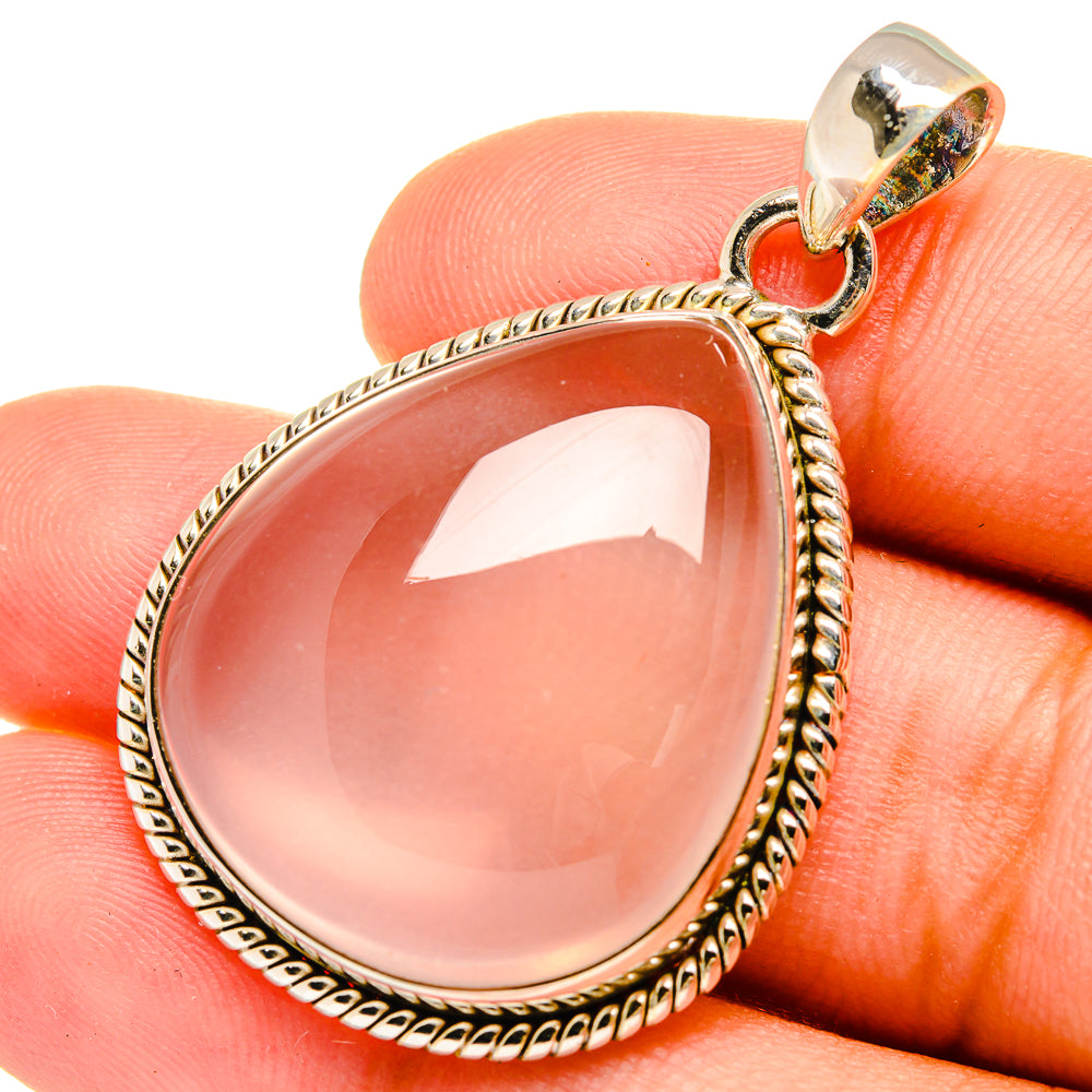 Rose Quartz Pendants handcrafted by Ana Silver Co - PD8671