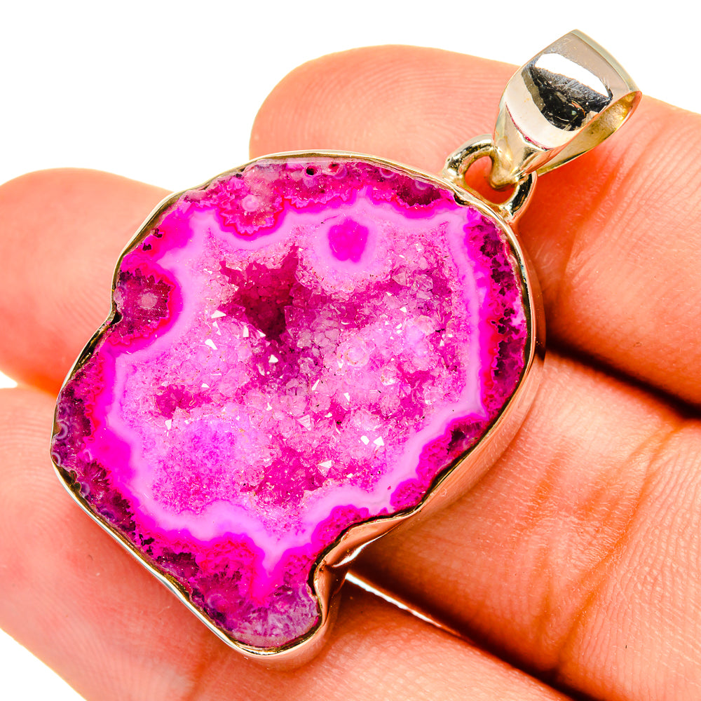 Pink Coconut Druzy Pendants handcrafted by Ana Silver Co - PD8683