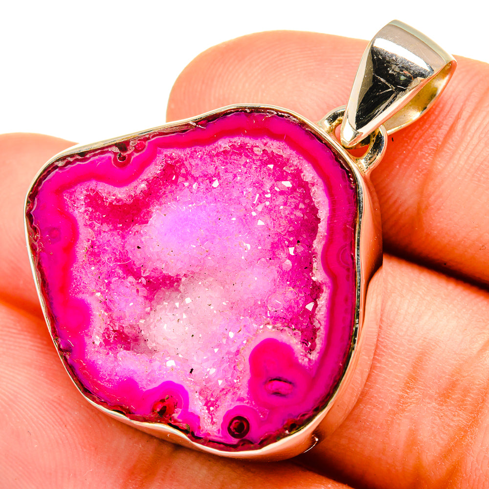 Pink Coconut Druzy Pendants handcrafted by Ana Silver Co - PD8684