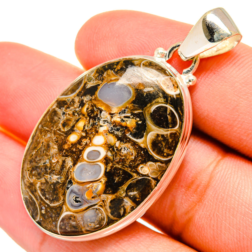 Turritella Agate Pendants handcrafted by Ana Silver Co - PD8713