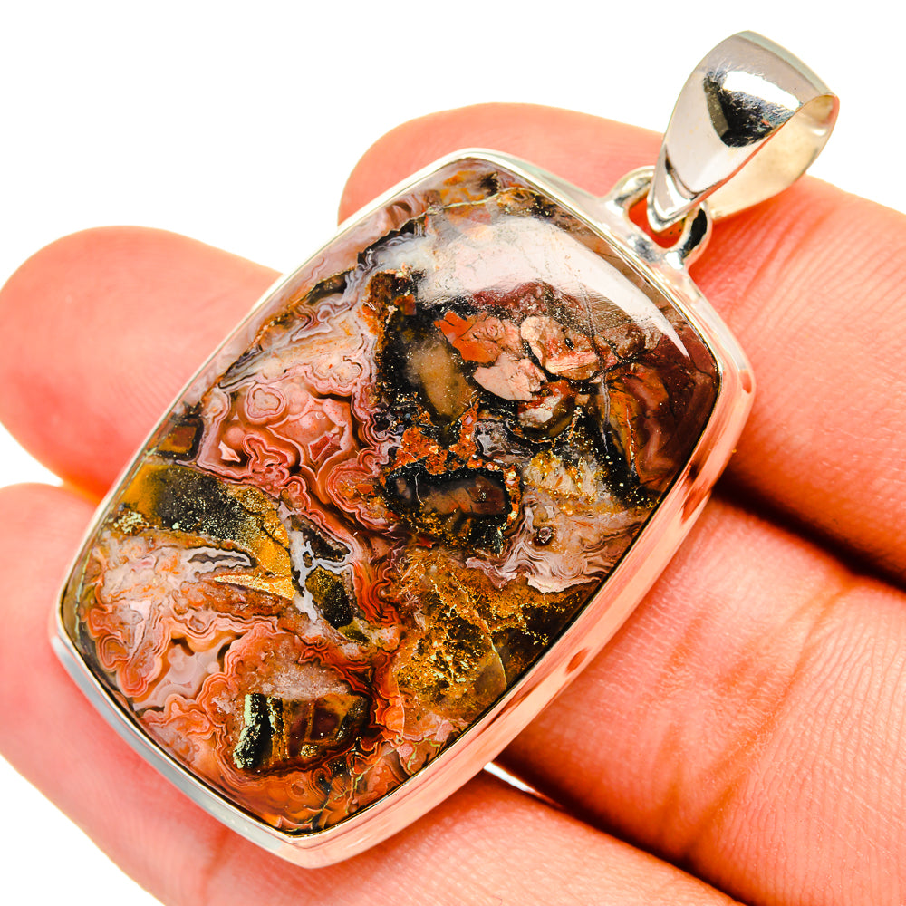 Crazy Lace Agate Pendants handcrafted by Ana Silver Co - PD8716