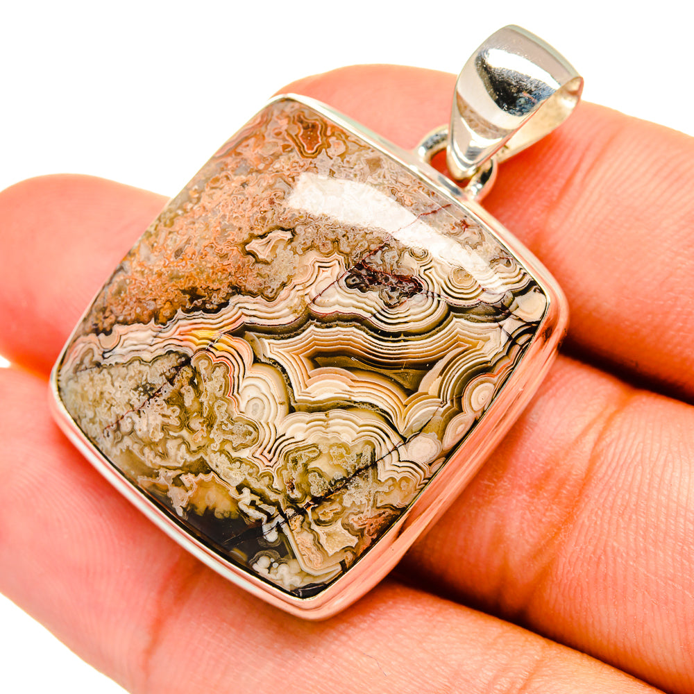 Laguna Lace Agate Pendants handcrafted by Ana Silver Co - PD8717