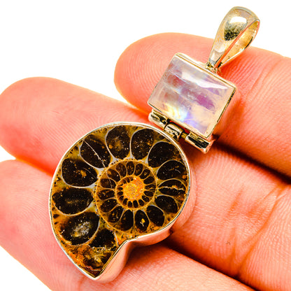 Ammonite Fossil Pendants handcrafted by Ana Silver Co - PD8736