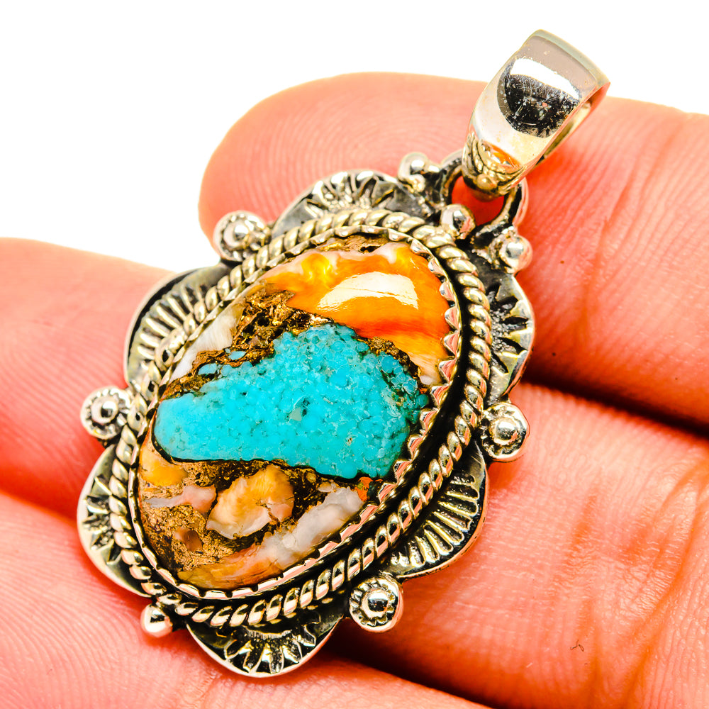 Spiny Oyster Turquoise Pendants handcrafted by Ana Silver Co - PD8741