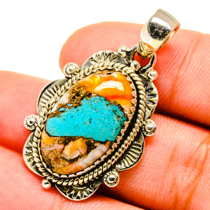 Spiny Oyster Turquoise Pendants handcrafted by Ana Silver Co - PD8741